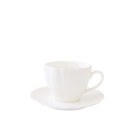 Puodelis su lėkštele PERLE WHITE (120 ml)