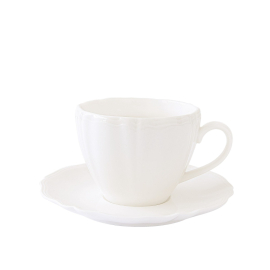 Puodelis su lėkštele PERLE WHITE (280 ml)