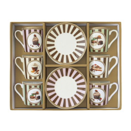 Puodeliai su lėkštelėmis SWEET MOMENTS (100 ml., 6 vnt.)