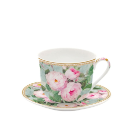 Puodelis su lėkštele ROSES IN BLOOM (400 ml)