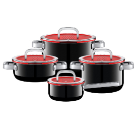 Puodų rinkinys „Fusiontec Functional Black" (4vnt.)