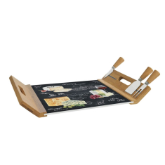 Sūrių serviravimo padėklas su peiliais „WORLD OF CHEESE“ (5 vnt.)