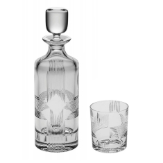 Krištolo grafinas „KRISS–KROSS“ (0.75 l) su stiklinėmis (6 vnt., 320 ml)